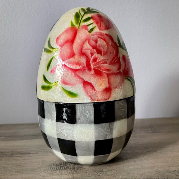 Mackenzie-Childs Rosy Posy Capiz Egg - Picture 6 of 7